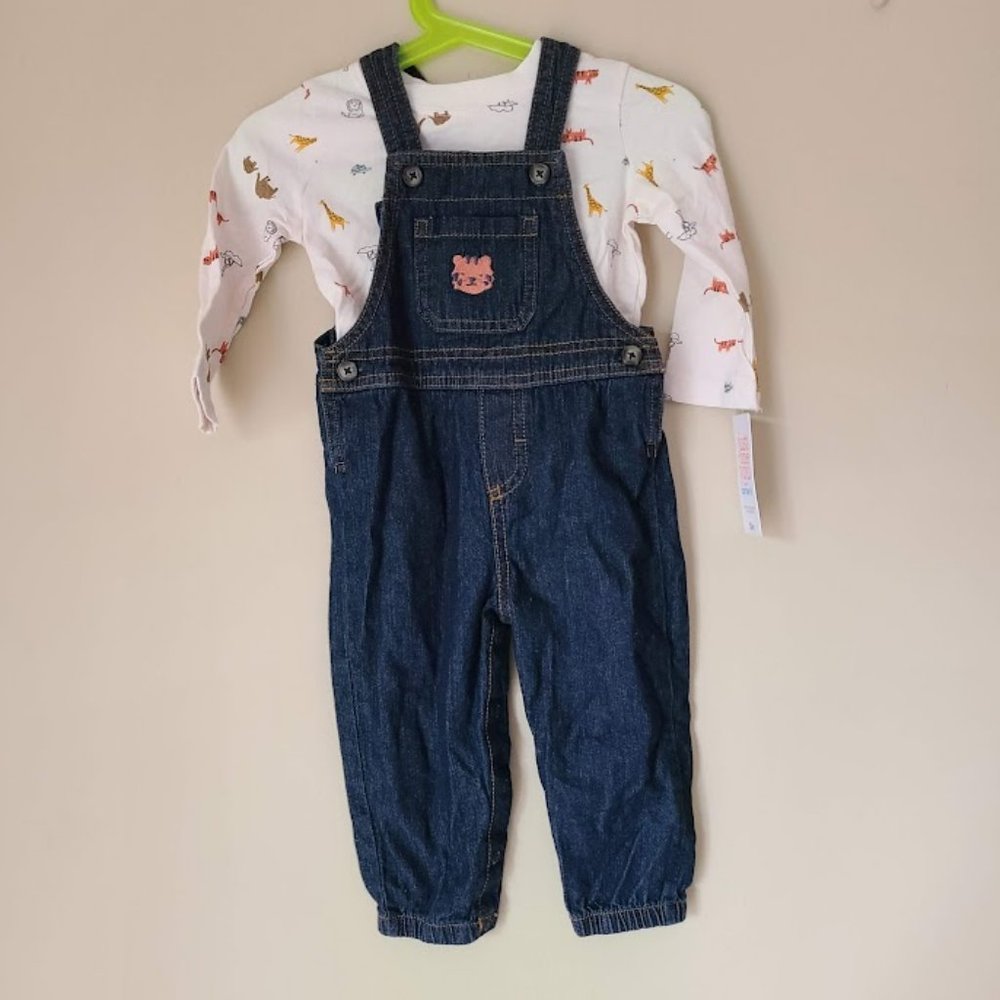 Just One You Carter's 2pc Long sleeve Tee Denim Bottom Set, Size 12 M